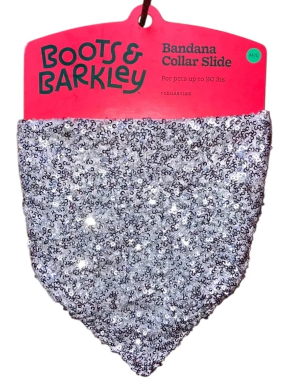 Bootse & Barkley Sequin Bandana Dog Collar Slide - Size: M/L (up to 90lbs)